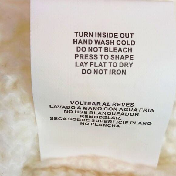 CoCo+Jaimeson Ivory Square neck long sleeve crop sweater size medium - Picture 8 of 8